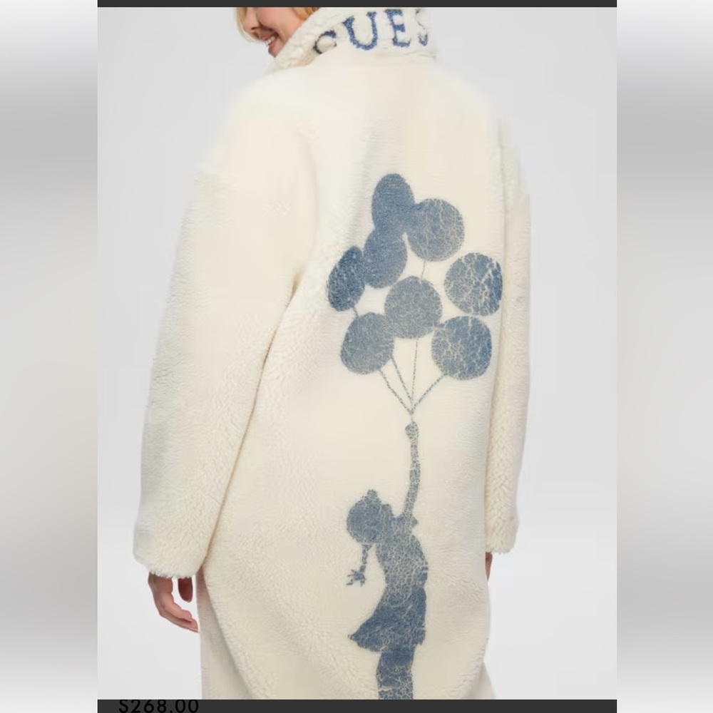 Banksy GUESS faux fur coat